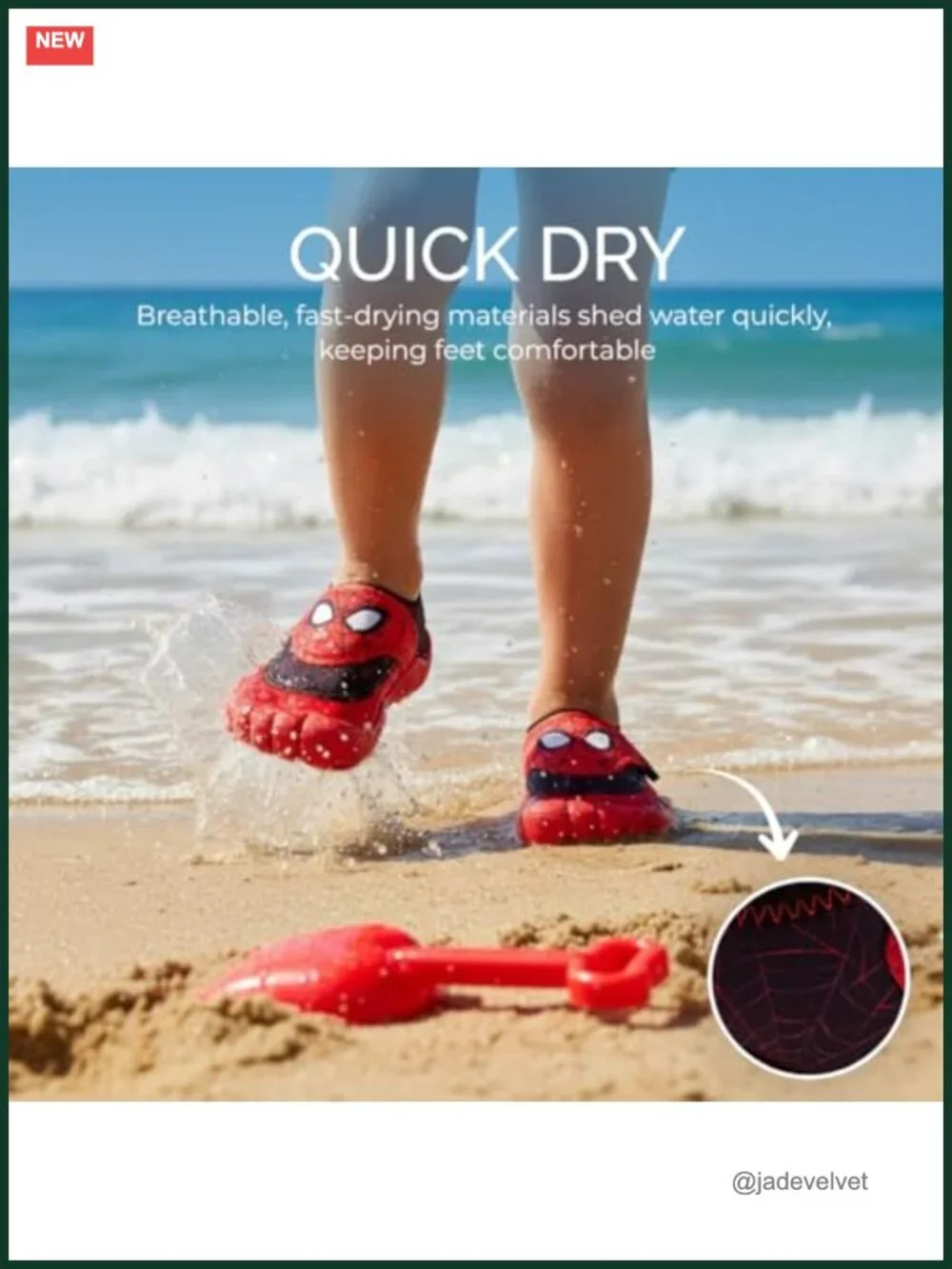Boys Spider-Man Cars Lightning McQueen Water Shoes Slip-On Aqua Socks Quick Dry